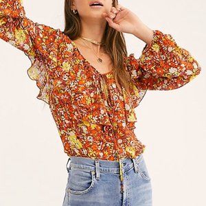 Free People Floral Say It To Me Bodysuit